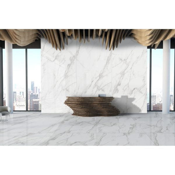 Calacatta Polished Marble Effect Porcelain Wall And Floor Tiles 2