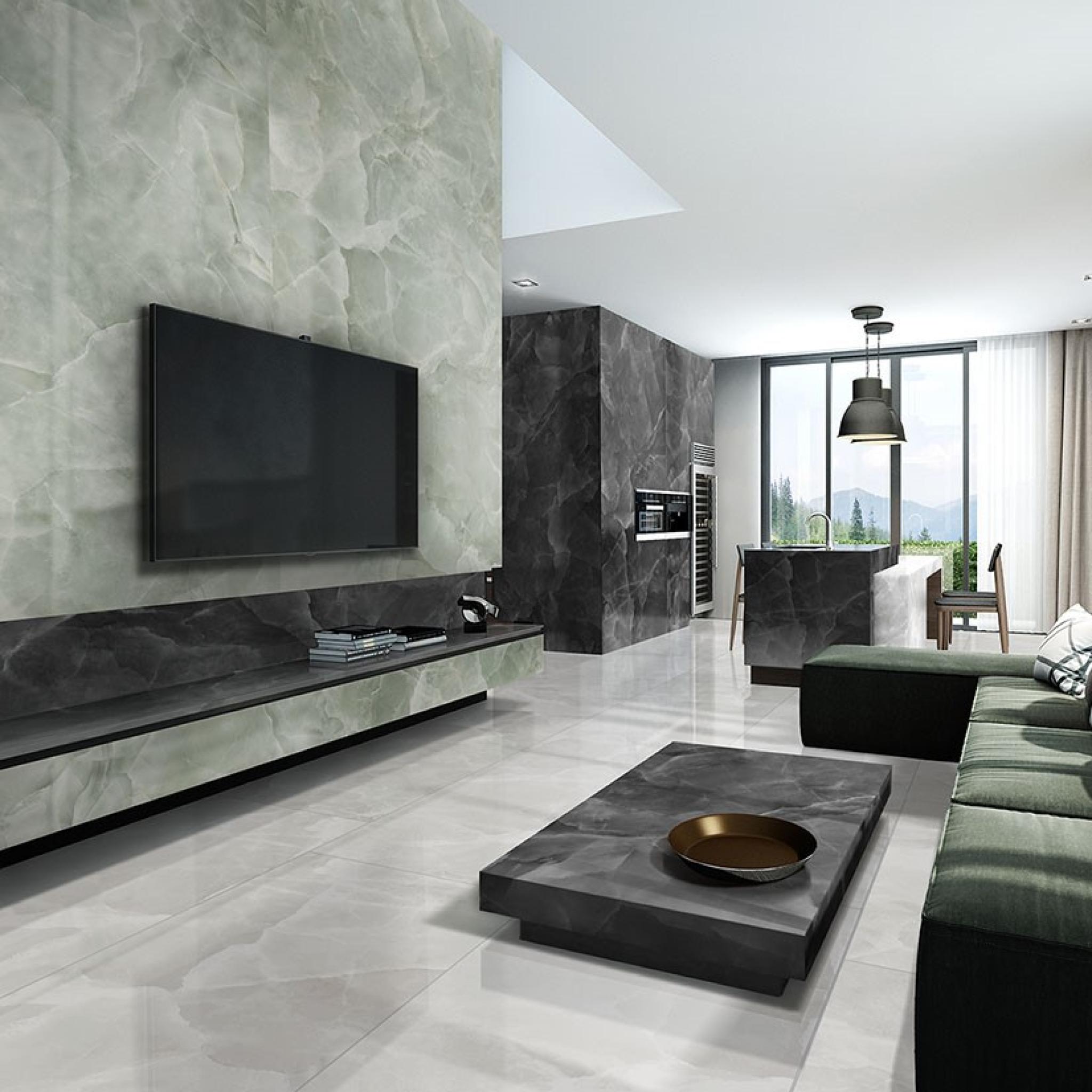 Onyx Jade Polished Porcelain Tiles 120 x 60cm Total Look Tiles