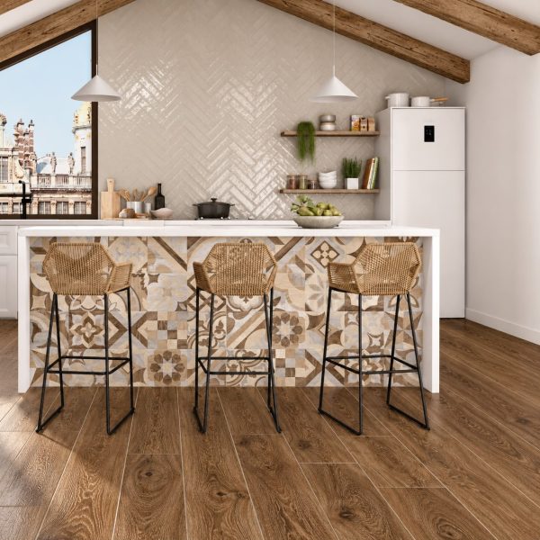 Carabella Umber Wood Effect Porcelain Tiles 120 x 23cm