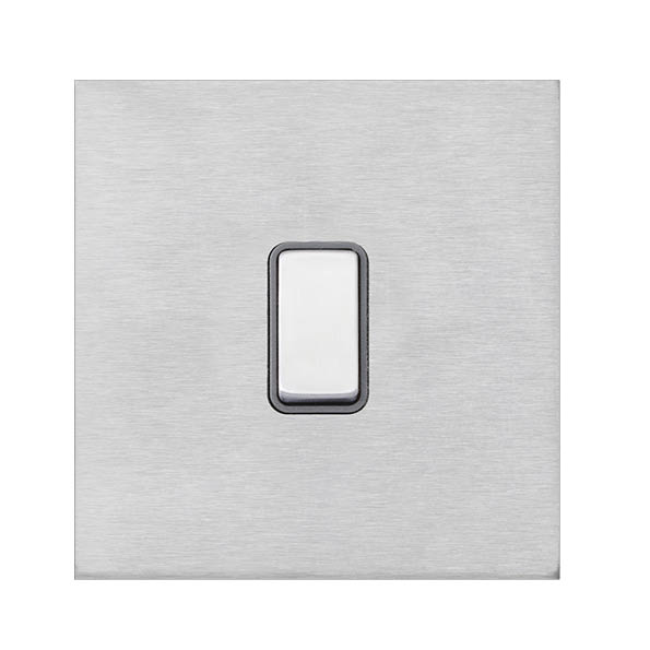 Hamilton Sheer G2 1 Gang Intermediate Switch - Satin Stainless with Quartz Grey Insert