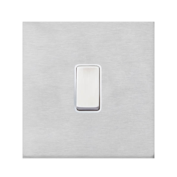 Hamilton Sheer G2 1 Gang Intermediate Switch - Satin Stainless with White Insert