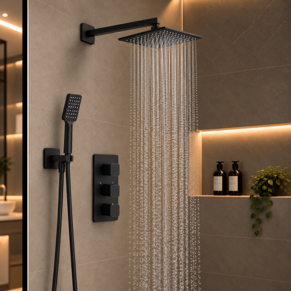 JTP Hix Matt Black Shower Set